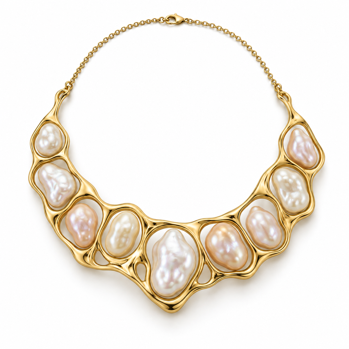 Pearl-Style Sculptural Collar