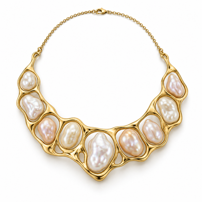 Pearl-Style Sculptural Collar