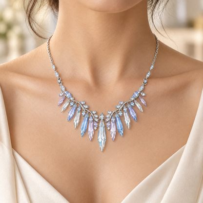 Crystal Spike Cascade Necklace
