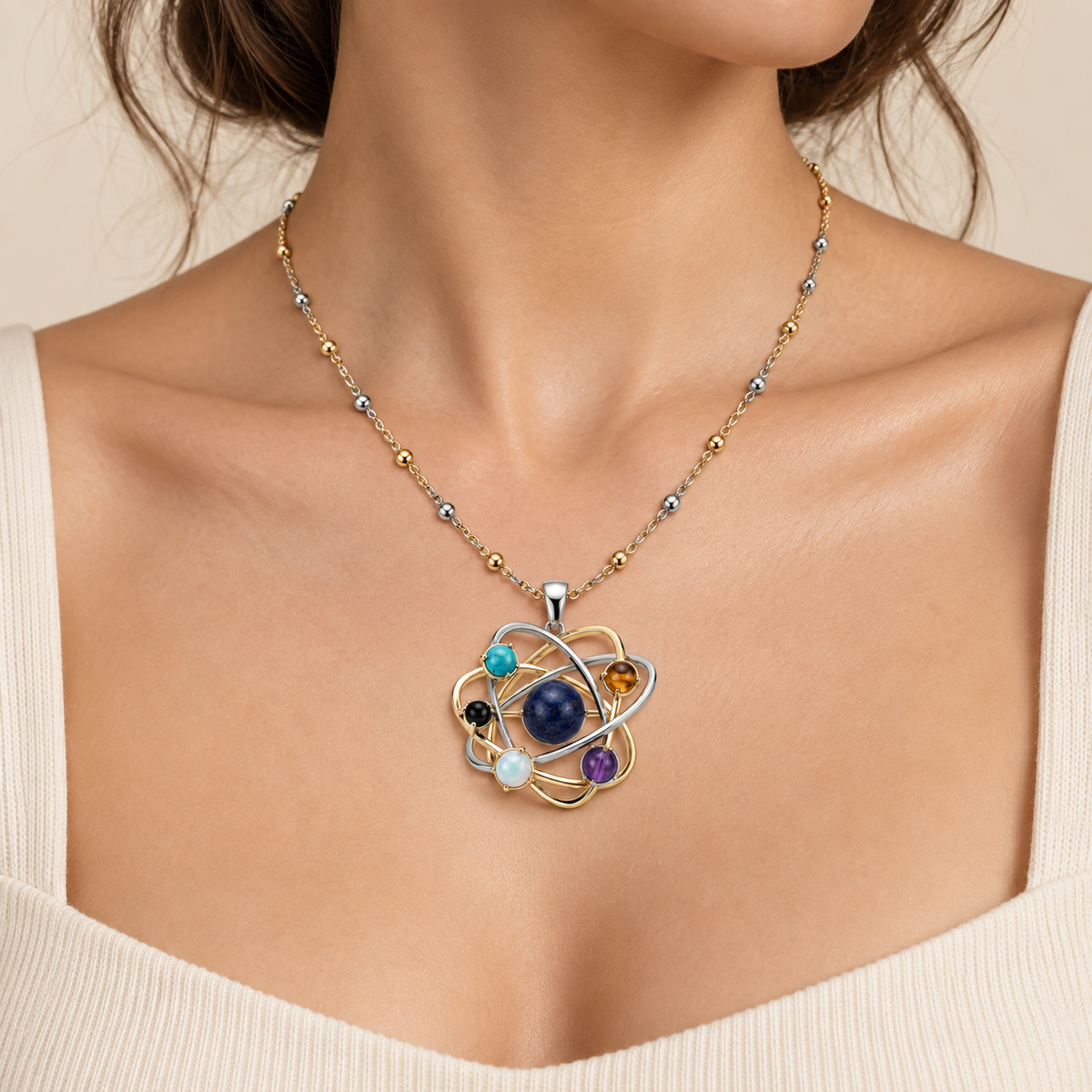 Planetary Orbit Pendant Necklace