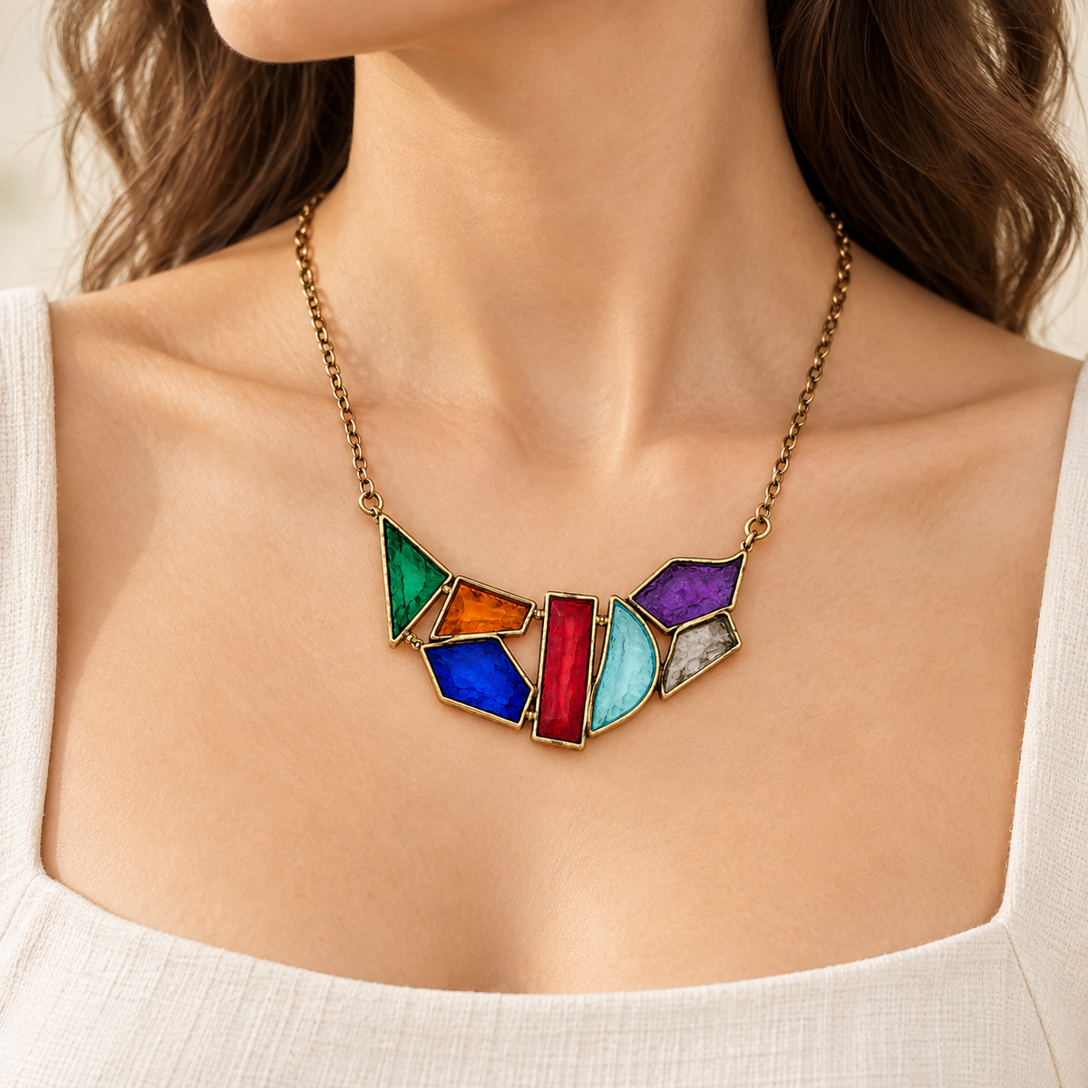 Stained-Glass Mosaic Necklace