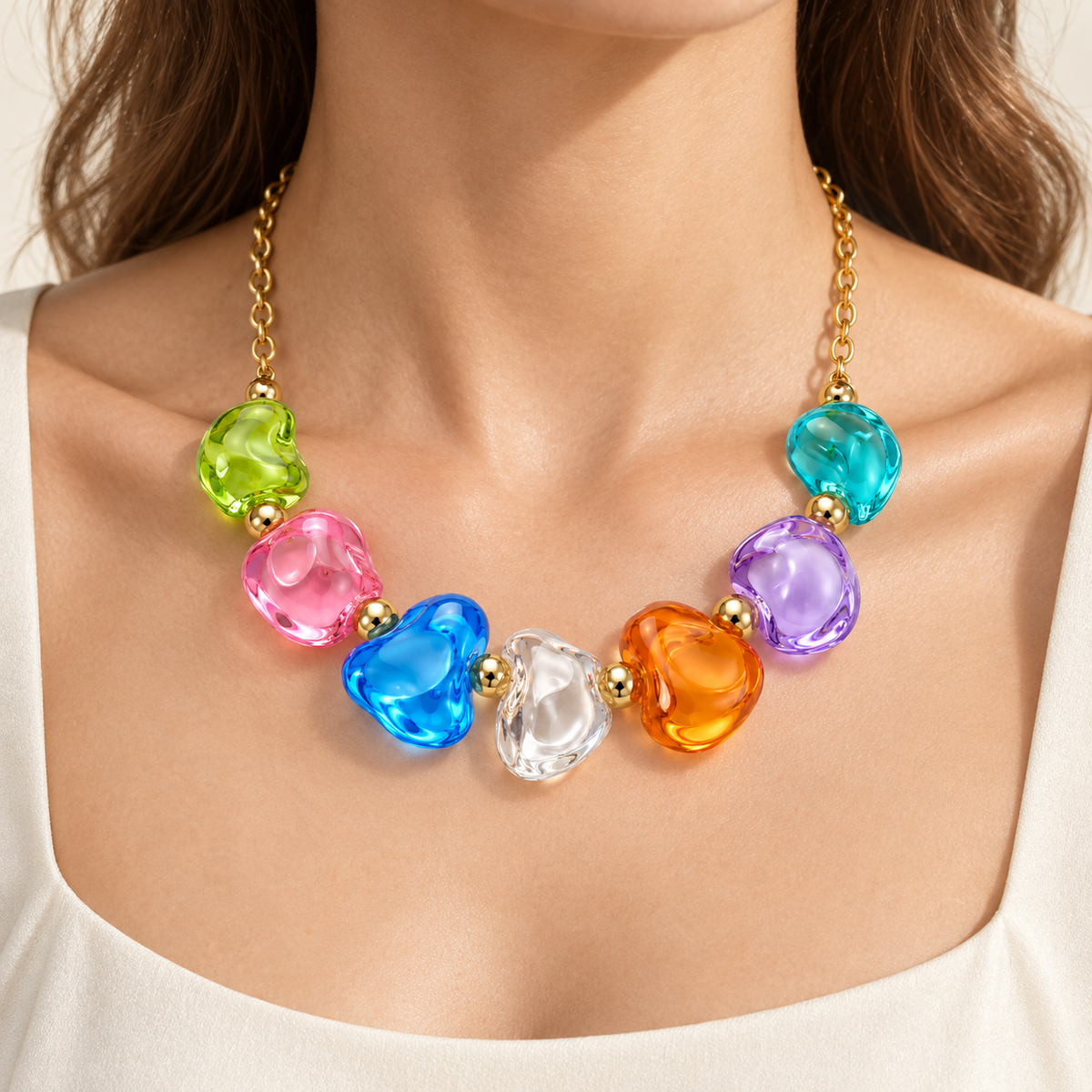 Colorful Resin Bubble Necklace