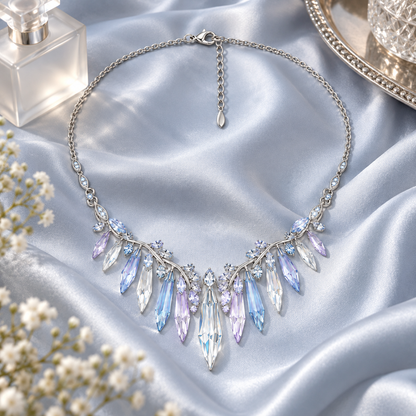 Crystal Spike Cascade Necklace