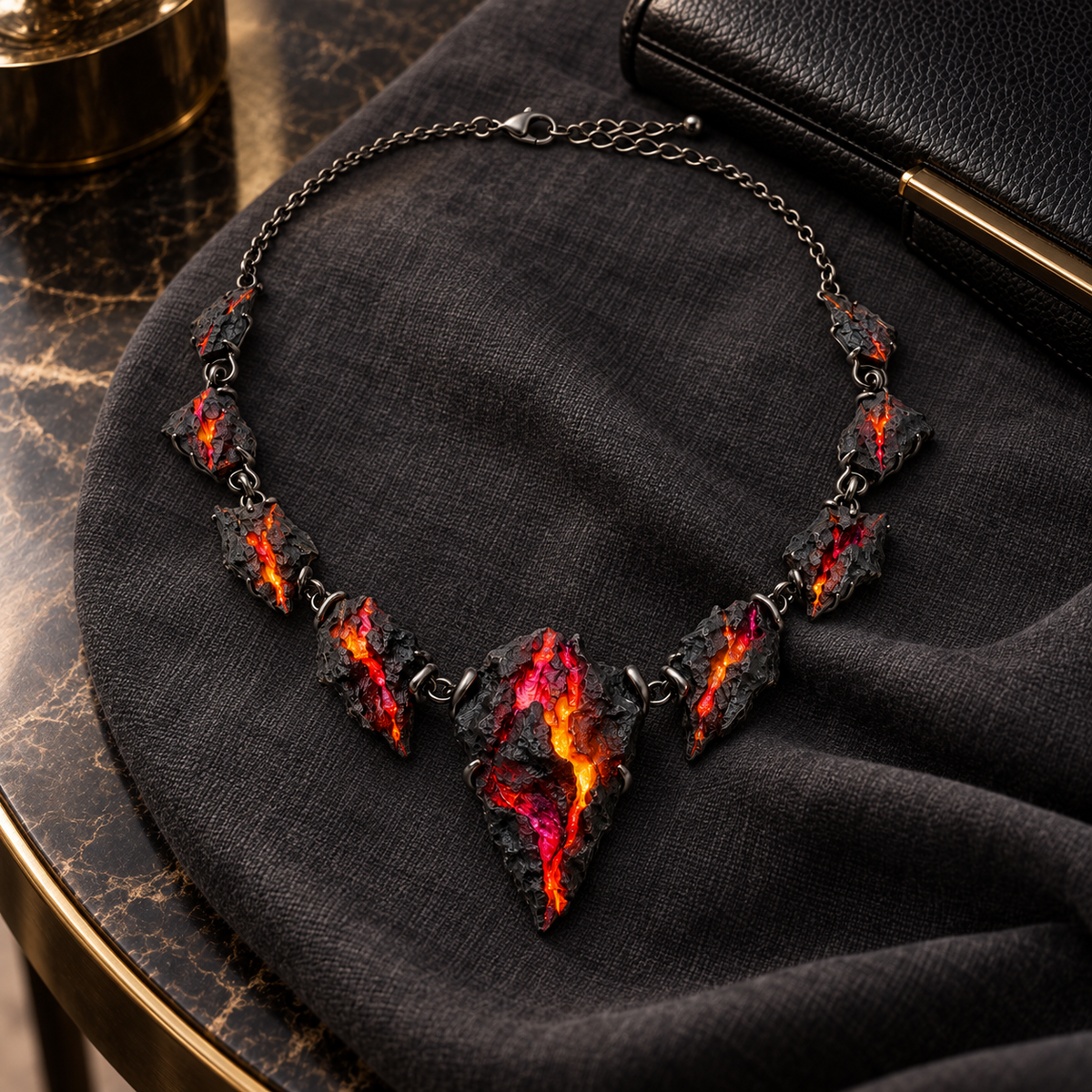 Lava-Style Shard Statement Necklace