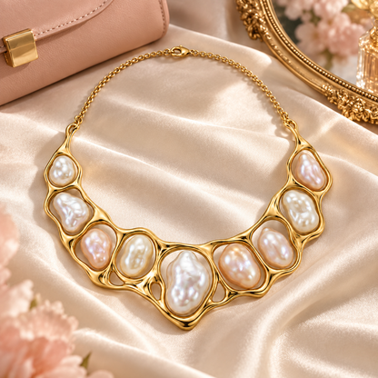 Pearl-Style Sculptural Collar