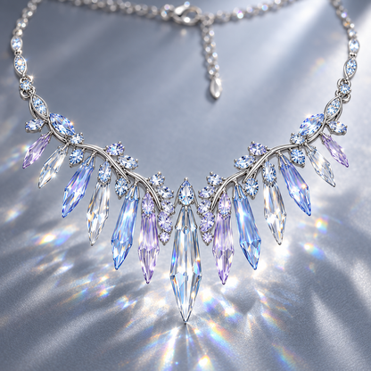 Crystal Spike Cascade Necklace