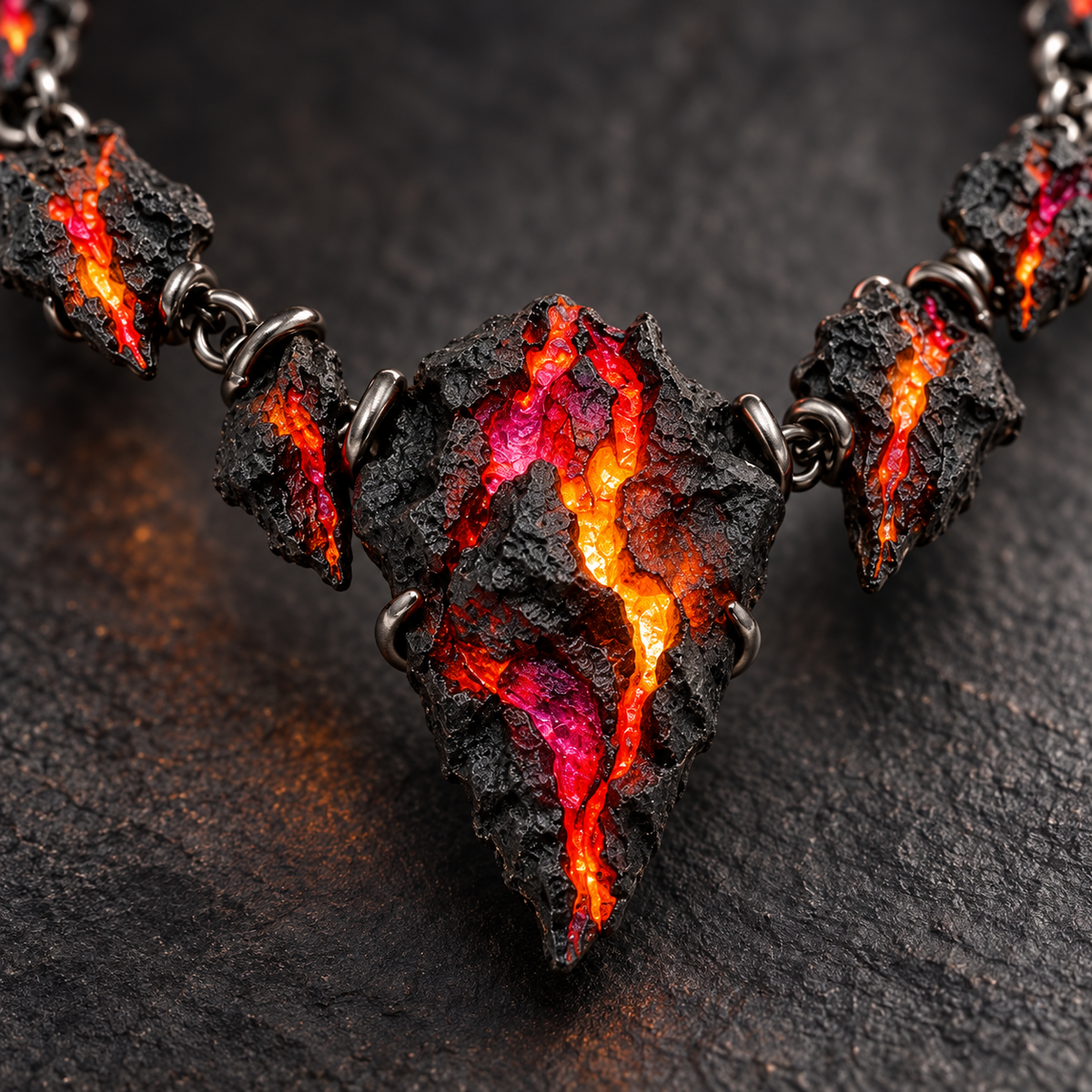 Lava-Style Shard Statement Necklace