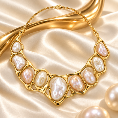 Pearl-Style Sculptural Collar