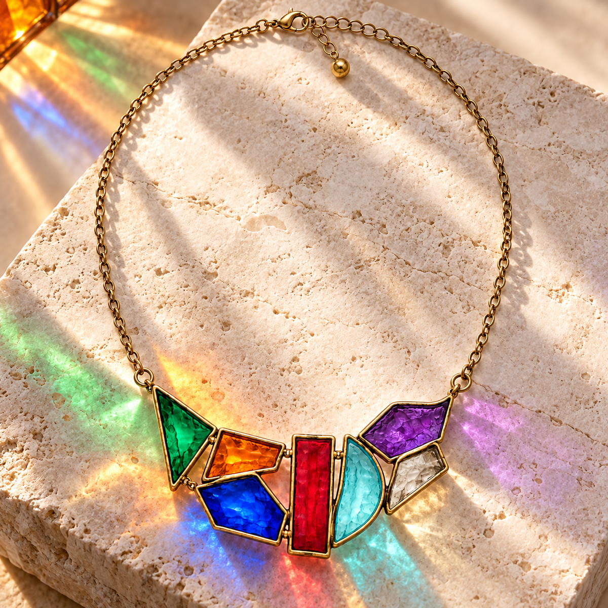 Stained-Glass Mosaic Necklace